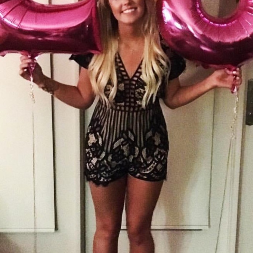 Black Lace Romper